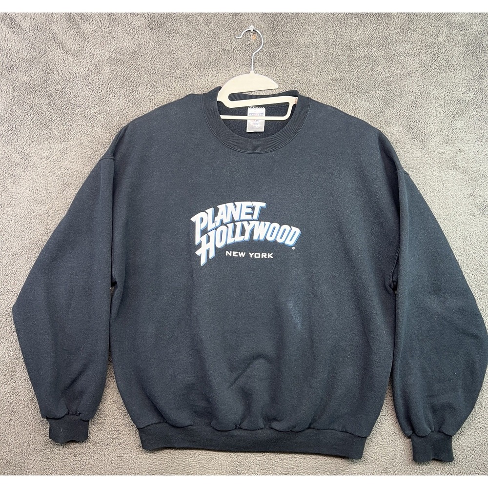 planet hollywood new york sweatshirt Black  Men's Size XL Vintage